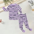 thumbnail image 5 of NOLDARES Toddler Baby Boys Pajamas Kids 2 Piece Pj's Long Sleeve Cartoon Sleepwear Clothes Set Outfits,Little Girl Pajamas,Purple,7-8 Y, 5 of 9