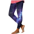 thumbnail image 3 of Daily Sales BiZtdJrK Women's Joggers Fashion Celestial Sky Galaxy Printed Yoga Pants Casual High Waisted Workout Tight Full Length Yoga Pants Purple XXL, 3 of 5