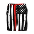 thumbnail image 4 of Easygdp Firefighters USA Flag Men's Short Pajama Pants, Sleep Shorts, Household Pants, Casual Pants with Pockets - Small, 4 of 9