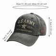 thumbnail image 3 of 250th Anniversary Army Hat, Embroidered Baseball Cap Tribute Washed Denim Hat Color Light Gray Size One Size, 3 of 7