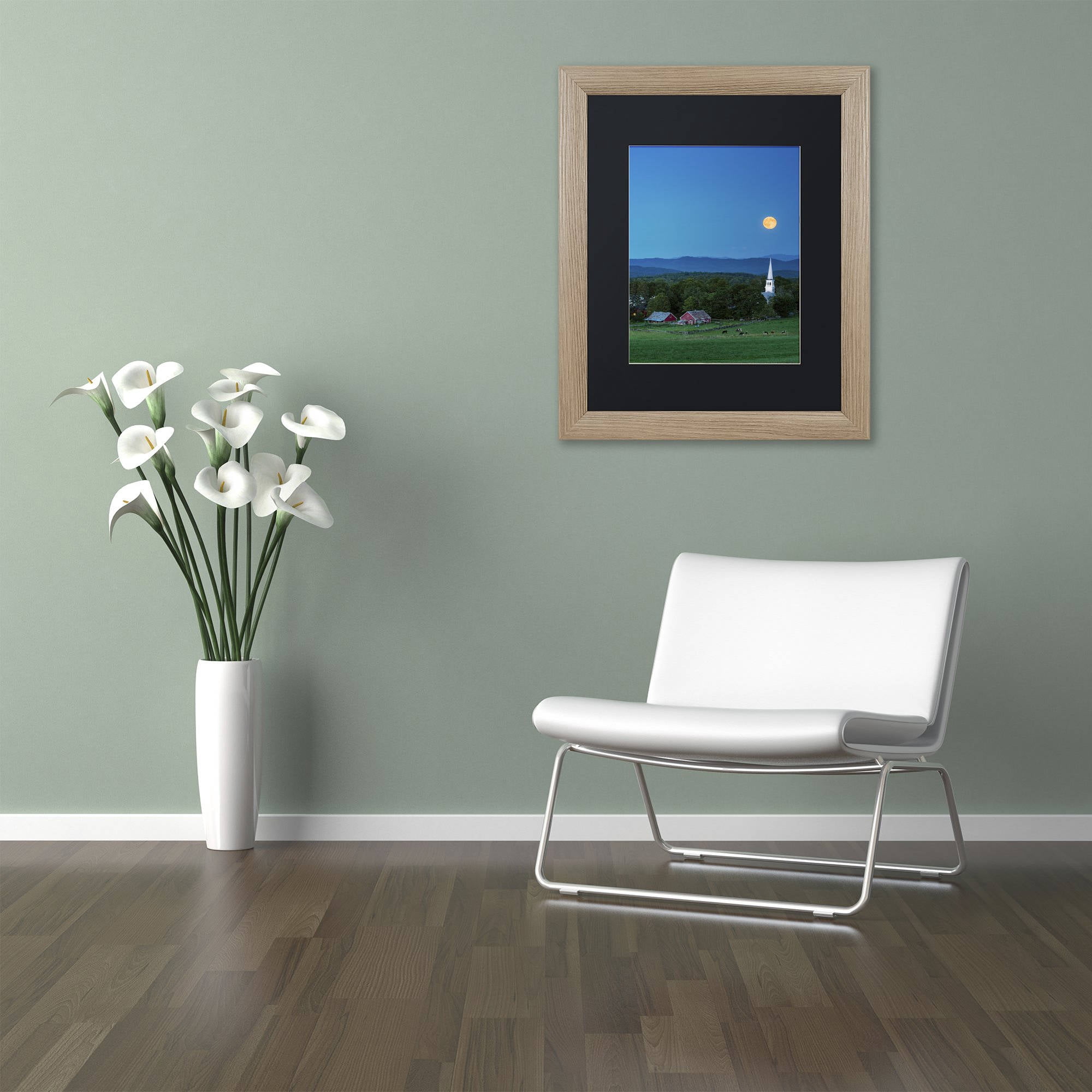 Trademark Fine Art "Pointing at Moon" Canvas Art by Michael Blanchette Photography Black Matte, Birch Frame