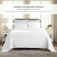 thumbnail image 2 of Superior Geometric Fret Cotton Decorative Bedspread and Sham Set, Twin, White, 2 of 9