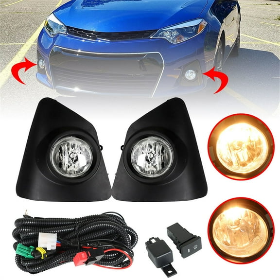 LABLT Fog Lights Assembly for 14-16 Toyota Corolla S SE Daytime Running Clear Lens Bumper Fog Lamp Left Right Side Fits select: 2014-2016 TOYOTA COROLLA L/LE/LE PLUS/PREMIUM/S/S PLUS/PREMIUM