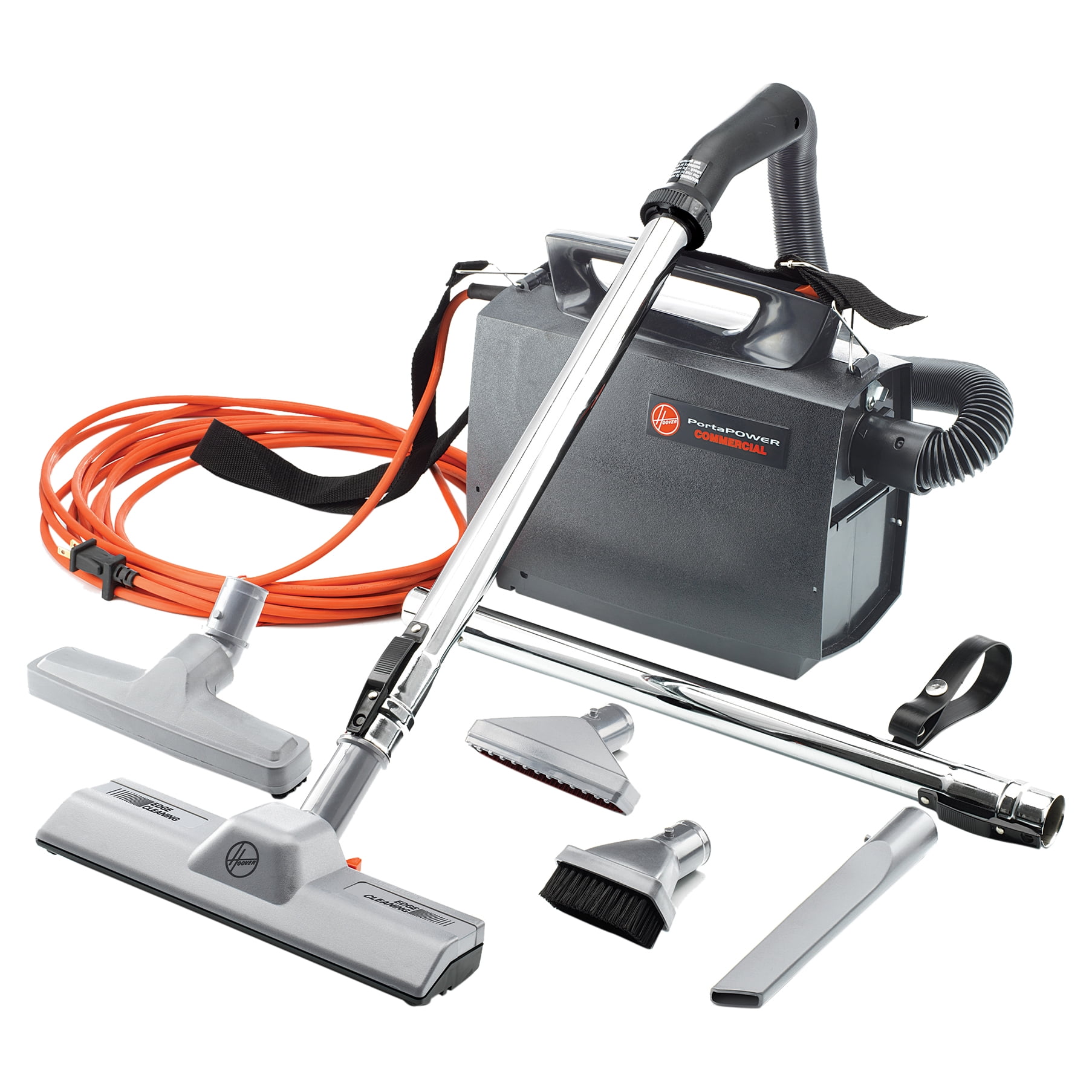 Hoover Commercial PortaPOWER Canister Vacuum Cleaner, Bagged, Corded, 35 Feet, Lightweight, Tool Kit, for Carpet, Hard Floors, and Upholstery, CH30000