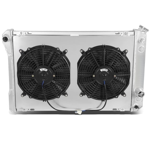 DNA Motoring RA+FS-CAMARO82-3 For 1987 to 1992 Chevy Camaro / Pontiac Firebird / Trans Am I4/V6/V8 3-Row Tri-Core Alumimum Radiator + 12V Fan Shroud