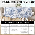 thumbnail image 2 of AnyDesign Vintage Floral Tablecloth Rectangle Blue Flower Fabric Table Cloth Washable Flower Table Cover for Picnic Dinner Table Decoration, 60 x 104 Inch, Blue, White, 2 of 6