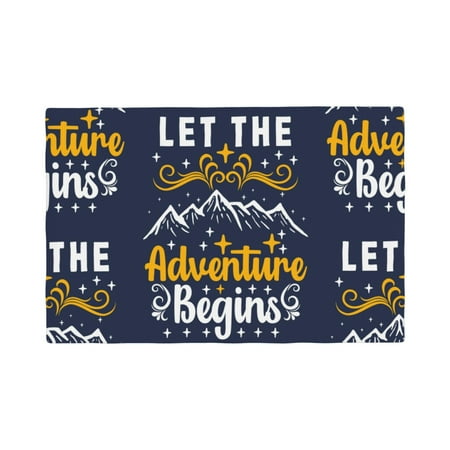 

Placemats Set of 4 / 6 Let The Adventure Begins Placemats for Dining Table Indoor/Outdoors Heat Resistant Washable Placemats 18 x 12