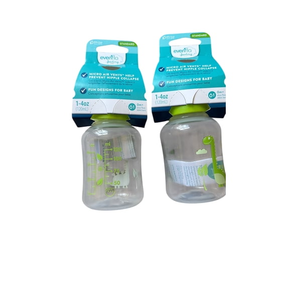 Evenflo Slow Flow Baby Bottle 4 oz 2 Pack
