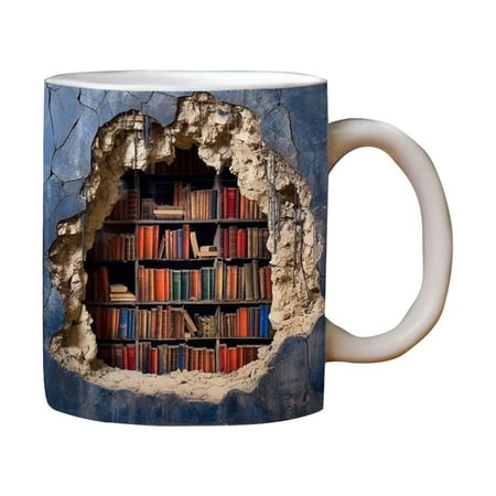 

YOHOME Clearance Christmas Gifts 2024 New Ceramic 3D Bookshelf Mug Mug Creative Space Design Multi-Use