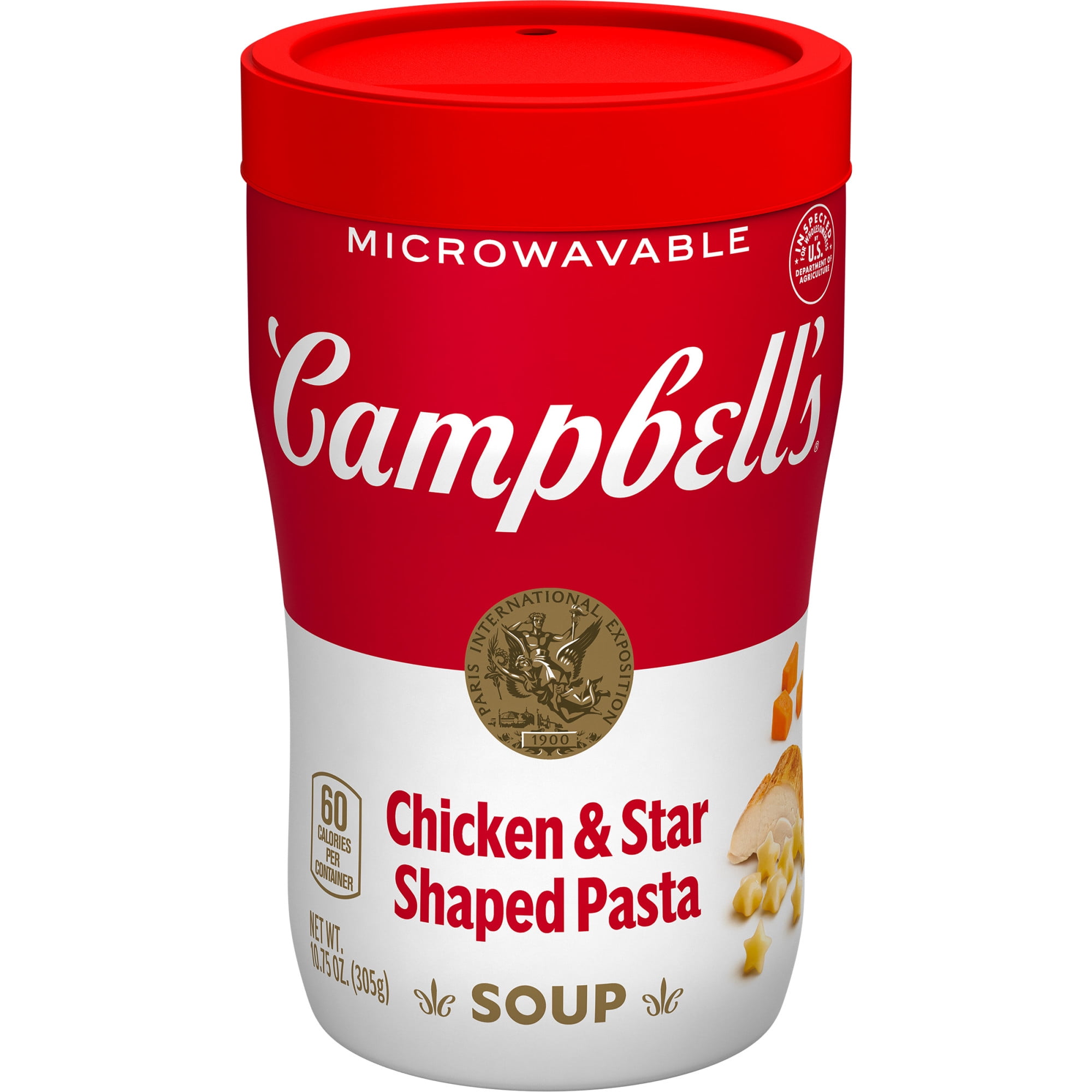 Campbell's Sipping Soup, Ready to Serve Chicken Soup & Star Shaped Pasta, 10.75 Oz Microwavable Cup