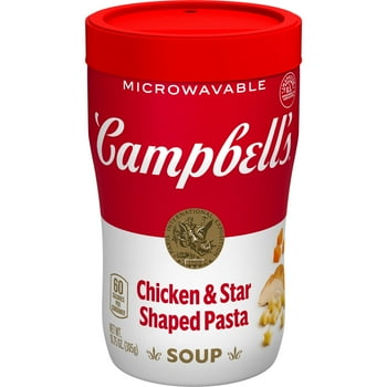 Campbell's Sipping Soup, Ready to Serve Chicken Soup & Star Shaped Pasta, 10.75 Oz Microwavable Cup