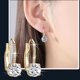 thumbnail image 2 of Amigo Coreano Zircon Moda Pendientes de cuatro con incrustaciones de cobre Regalos Temperamento gancho con incrustaciones de oro ronda de la oreja Micro para las mujeres Pendientes, 2 of 6