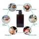 thumbnail image 4 of Paquete de 3 botellas rellenables de champú y acondicionador, dispensadores de bomba de plástico de 150 ml, botella vacía cuadrada para gel de baño, 4 of 6