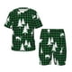 thumbnail image 1 of Balery Christmas tree green plaid Conjunto de Pijama Infantil de Manga Corta con Estampado – Ropa de Dormir de Algodón Suave-X-Large, 1 of 4
