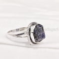 thumbnail image 3 of Blue Sapphire Ring, Rough Blue Sapphire Ring, September Birthstone, Bohemian Ring, 925 Sterling Silver, Womens Ring, Christmas, Thanksgiving, Handmade, Statement Jewelry, Rough Gemstone Jewelry, 3 of 5