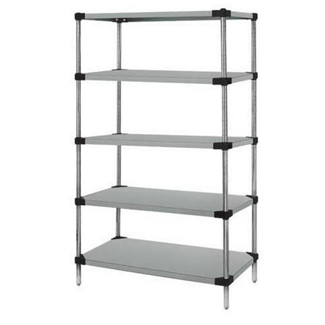 Quantum Storage WRS5-74-2430SS Unités de Départ à 5 Étagères Solides - Acier Inoxydable, 24 x 30 x 74 Po.