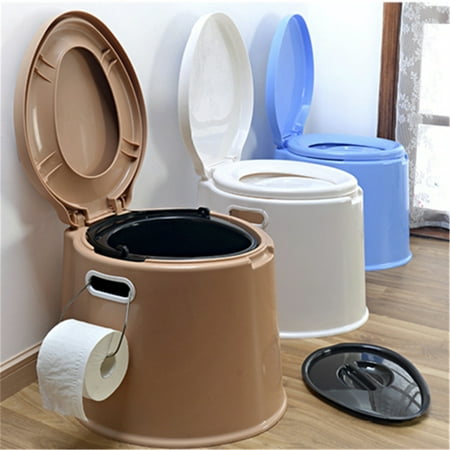 Arzil Portable Travel Toilet Compact Potty Bucket Seats w / Waste Tank For Camping and Hiking Indoor Outdoor Boating, Caravan, Campsite, Hospital Gallon (Best Small Caravan With Shower And Toilet)