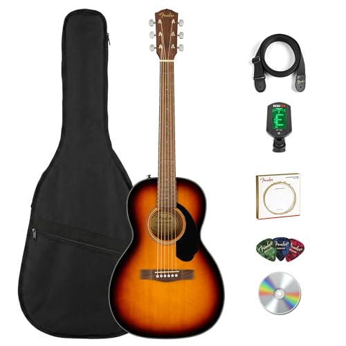Fender CP-60S Solid Top Parlor Acoustic Guitar - Sunburst w/ Gig Bag