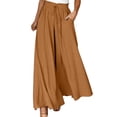 thumbnail image 3 of jiaxiM Womens Pants High Waisted Cotton Palazzo Pants for Women Drawstring Trendy Work Trousers for Women Women Lounge Pants with Pockets Vacation Outfits, 3 of 6