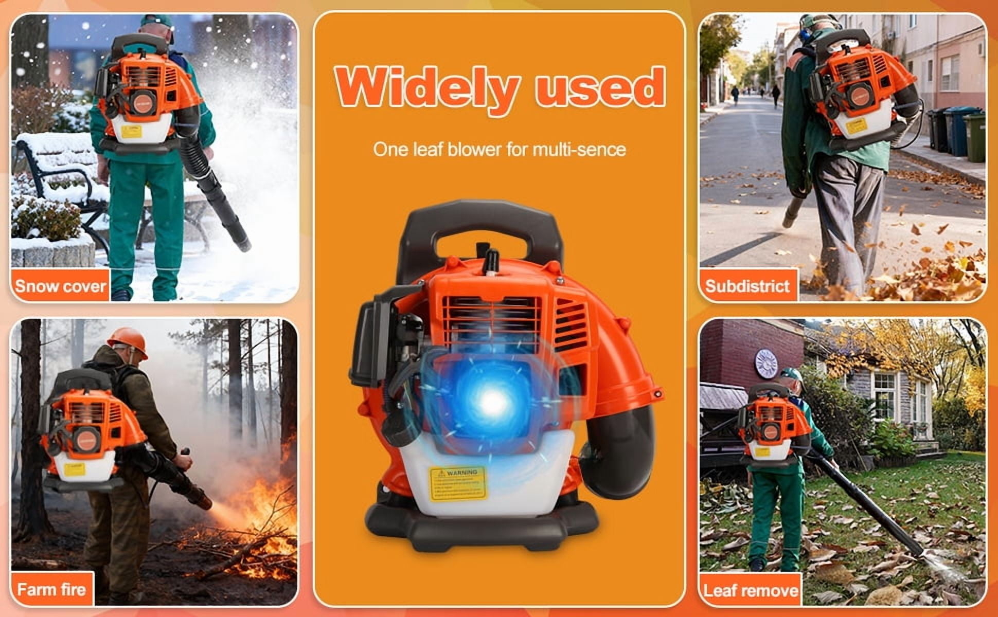 kiel 52CC Gas Powered Backpack Leaf Blower | 550 CFM High Air Flow | 6800 RPM | for Yard Lawn Leaf Cleanup