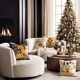 thumbnail image 3 of Christmas Nutcracker Velvet Decorative Pillows, Color Blocking Printed Christmas Series, 18" x 18", Yellow and Coffee, Set of 4, 3 of 4