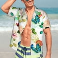 thumbnail image 5 of Lsque Floral Vintage pattern Hawaiian Shirt for Men, Unisex Summer Beach Casual Short Sleeve Button Down Shirts-Small, 5 of 9