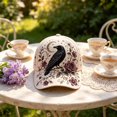 thumbnail image 4 of 3D Halloween Embroidered Baseball Cap for Women Washed Cotton Hat with Pumpkin Ghost Embroidery for Women Gift (Raven), 4 of 10