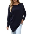 thumbnail image 1 of Birdeem Blouse Mode Décontractée Col Rond Manches Longues Confortable Couleur Unie pour Femmes, 1 of 7