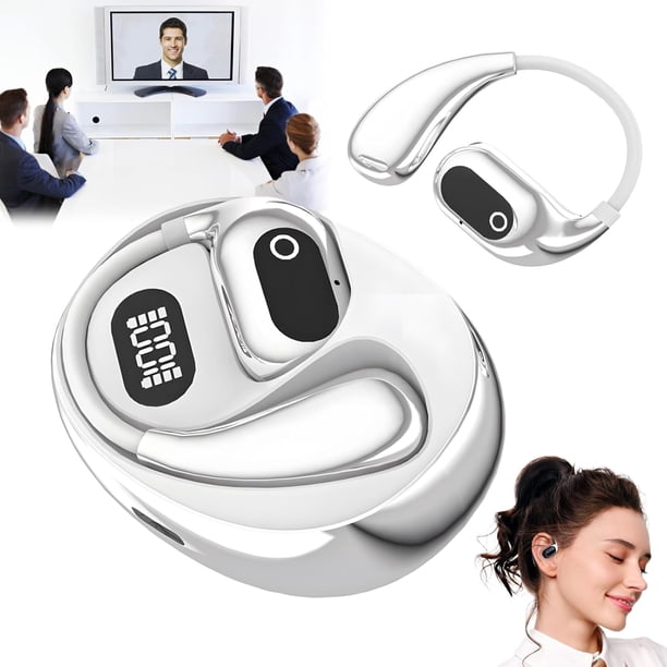 XG99 Auriculares Inalámbricos Bluetooth, Traductor de Idiomas en Tiempo Real, Soporta 151 Idiomas para Viajes, Negocios,Reuniones y Aprendizaje, AI Translator, Pantalla de Batería (Negro),Blanco