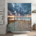 thumbnail image 7 of Ocean Beach Shower Curtain 72x72in Sunset Summer Sunrise Hawaiian Scenic Blue Sky Seaside Cool Sea Landscape Sand bathroom Decor, 7 of 7