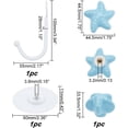 thumbnail image 2 of 1 gancho de pared de cerámica con diseño de estrella de mar azul cielo claro, de porcelana, con gancho de hierro, adhesivo de plástico sin costuras, para llaves, sombreros, ropa, toallas de baño., 2 of 6