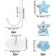 thumbnail image 2 of 1 gancho de pared de cerámica con diseño de estrella de mar azul cielo claro, de porcelana, con gancho de hierro, adhesivo de plástico sin costuras, para llaves, sombreros, ropa, toallas de baño., 2 of 6