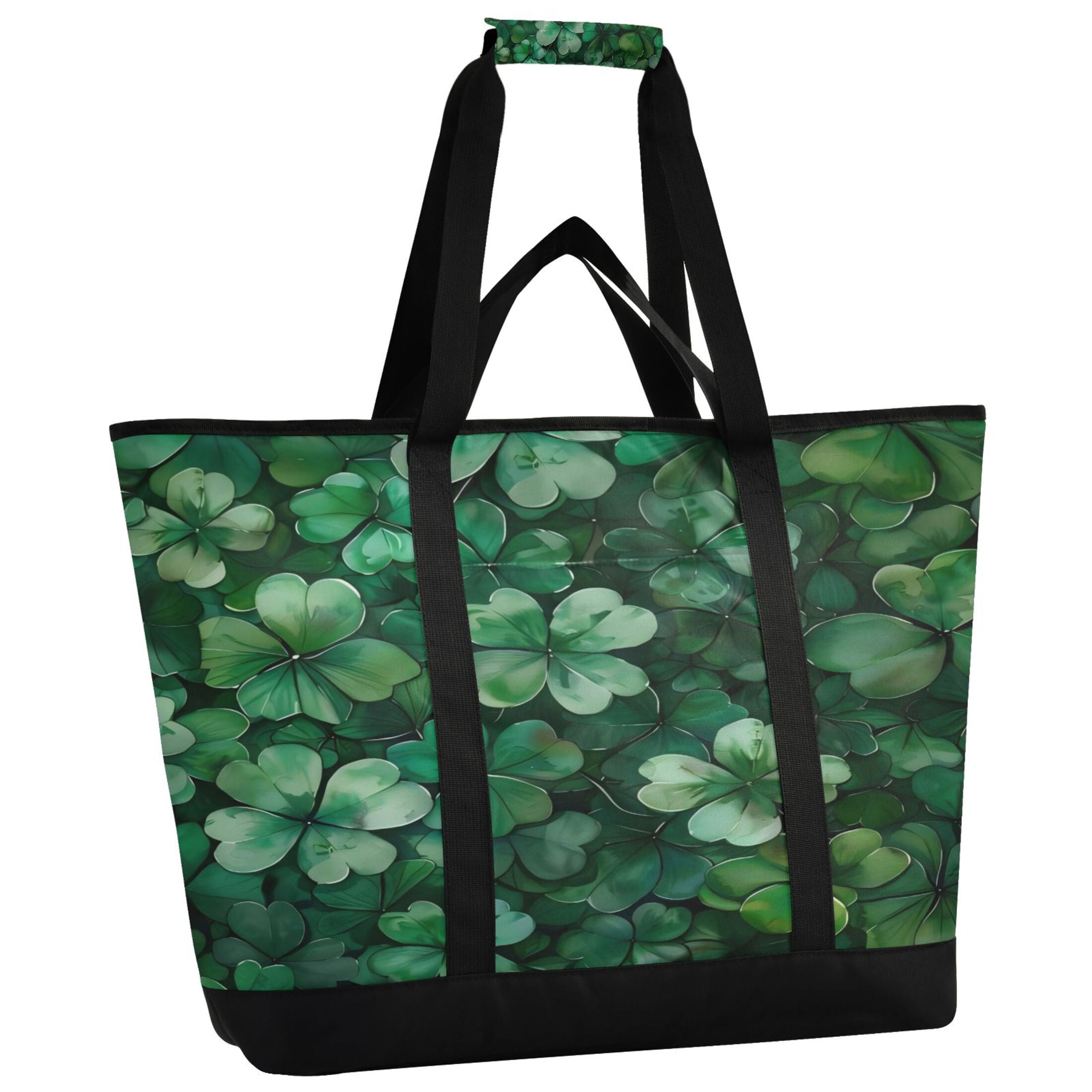 Large Hand-held Ice Pack Picnic Bag Insulation and Refrigeration Suitable for Shopping Picnics and Camping Four-leaf Clover