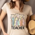 thumbnail image 2 of Teacher Books and Flowers Shirt | Inspirational Educator Tee , White, Size M, 2 of 6