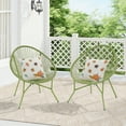 thumbnail image 2 of Dovov Acapulco Chair Set of 2, Outdoor Seating Patio Chairs Modern Wicker Bistro Chairs All-Weather Papasan Chair for Balcony Garden Backyard Porch Deck, Green, 2 of 10