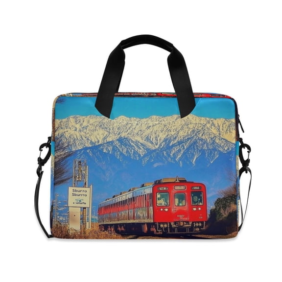 16inch Laptop Briefcase, Business Laptop Bag with Detachable Strap & Padded Compartment, Water-Resistant Polyester,Train