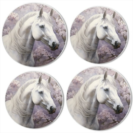 

Bahomeck Gas Stove Burner Cover Set Of 4 White Horse Standing Under Cherry Blossom Tree Metal Electric Stove Burner Covers Protecting Gas Stoves Kitchen Decor，8 Inch And 10 Inch