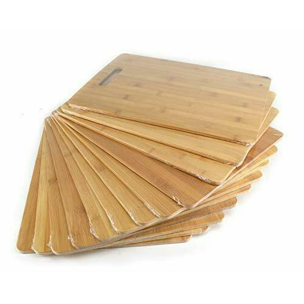 12pc Bulk 15X11" Rectangular Plain Bamboo Cutting Board For