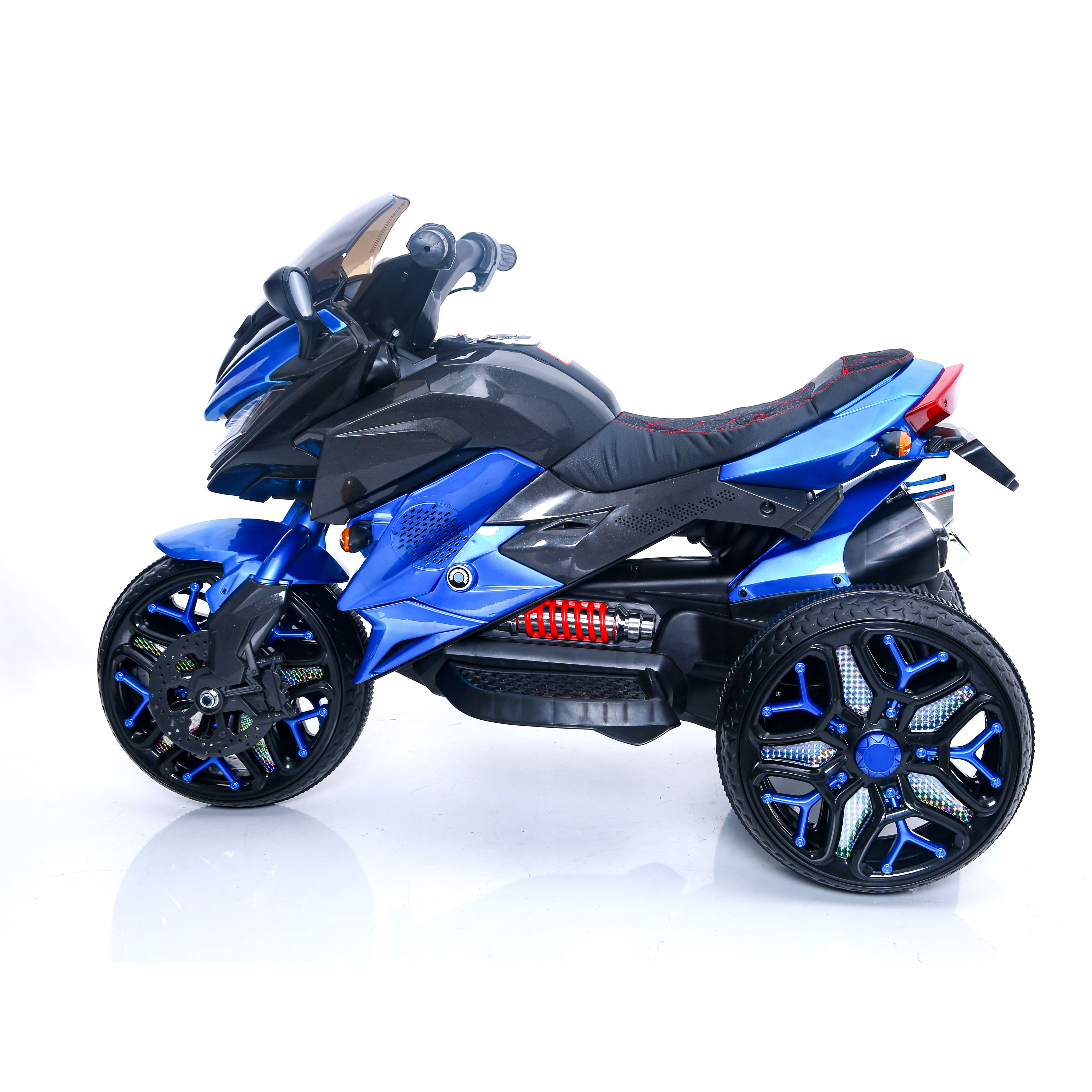 TAMCO Motorcycle 12V Battery Powered Ride-On Toy with LED Lights, Music, for Kids 3-6 Years, Blue, 1-Pack