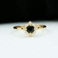 thumbnail image 3 of Rosec Jewels Black Spinel Ring with Diamond for Women, Vintage Inspired Ring - AAA Quality, 18K Yellow Gold, US 5.50, 3 of 9
