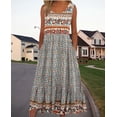 thumbnail image 3 of Vestido largo Medlor Boho con estampado floral sin mangas para mujer, 3 of 6