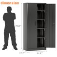 thumbnail image 5 of Homall Metal Storage Locking Cabinet with Doors and 4 Adjustable Shelves 71"H x 31.5"W x 17.7"D Large Capacity Lockable Garage Tall Steel Cabinet for Office, Garage, Home, Black, 5 of 7