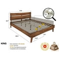 thumbnail image 2 of Acacia Aurora Wooden Frame High Headboard Solid Wood Platform Bed 800 lbs Capacity, King - Walnut, 2 of 8