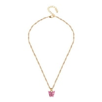 Jewelry VerPetridure Sweet Butterfly Necklace Acrylic Color Clavicle Chain Necklace