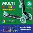 thumbnail image 6 of Kids Scooter – Foldable Seat – LED Wheel Lights Illuminate When Rolling – Children and Toddler 3 Wheel Kick Scooter – Adjustable Handlebar – Indoor and Outdoor- Teal - by Lifemaster, 6 of 7