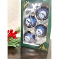 thumbnail image 5 of Glass Christmas Tree Ornaments - 67mm/2.63" [4 Pieces] Decorated Balls from Christmas by Krebs Seamless Hanging Holiday Decor (Navy Velvet Blue with Santa's Sleigh), 5 of 6