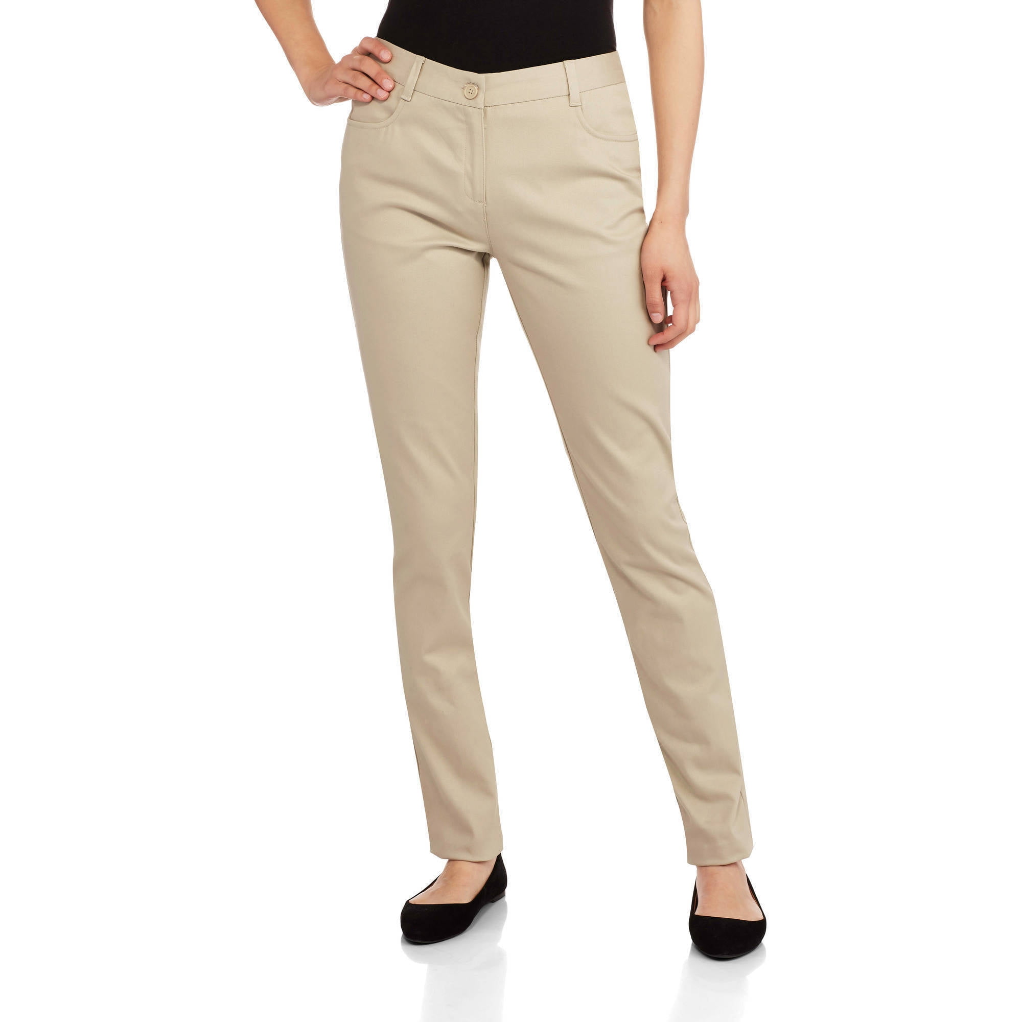 Juniors' School Uniform Flat Front Skinny Pants - Walmart.com