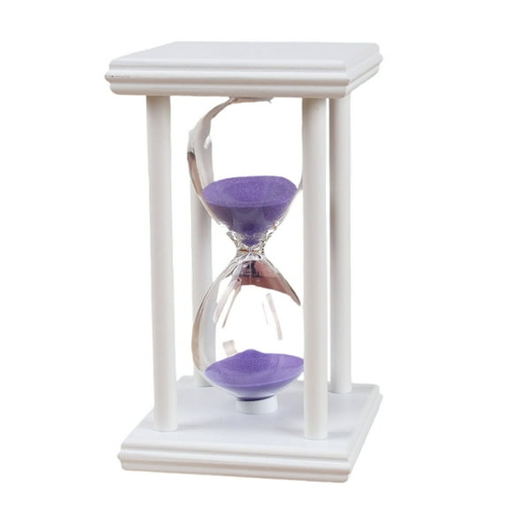 GJX Sand Timer,Unique Hourglass Design Hourglass,30-Minute Precise Countdown Symbolizes Time and Patience Vintage Decorative,White Purple