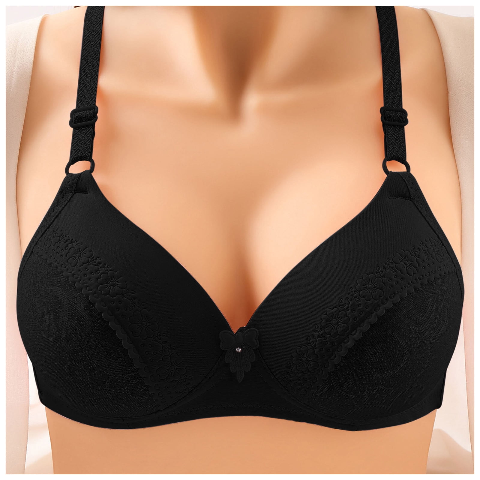 Bras for Women No Underwire Thin Small Support Bra for Women Full Coverage  and Lift Beige 50A