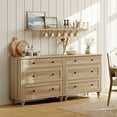 thumbnail image 5 of Large Dresser for Bedroom with 6 Drawers, Kids Dressers with Wide Chest of Drawers, Modern Wooden Closet Storage Cabinet Organizer, Dressers for Living Room & Nursery & Hallway & Baby Room, Oak, 5 of 7